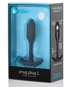 B - Vibe Weighted Snug Plug 1 - .55 G Black Butt Plug