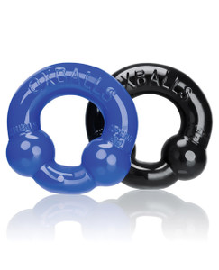 Oxballs Ultraballs Cock Rings - Black/Police Blue Pack Of 2