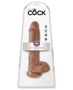 Pipedream King Cock 10" Realistic Dildo With Balls - Tan