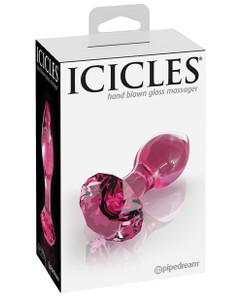 Pipedream Icicles No. 79 Hand Blown Glass Diamond Butt Plug - Pink