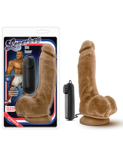 Blush Loverboy The Boxer 9" Vibrating Realistic Dildo - Mocha