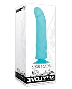 Evolved Love Large Suction Cup Dildo - Blue