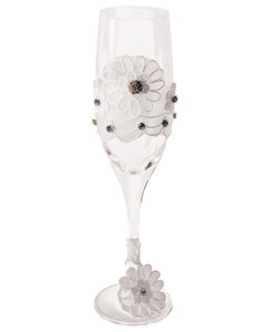 Bride To Be Champagne Glass With White Lace Trim