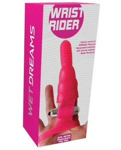 Hott Products Wet Dreams Wrist Rider Finger Play Finger Vibrator Sleeve With Wrist Strap - Blue