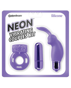 Pipedream Neon Luv Touch Vibrating Couples Kit - Purple