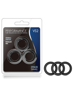 Blush Performance Vs2 Pure Premium Silicone Cock Rings Small - Black