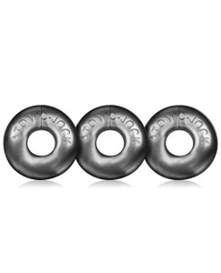 Oxballs Ringer Donut 1 Cock Ring - Steel Pack Of 3