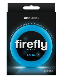 NS Novelties Firefly Halo Large Cock Ring - Blue