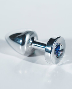 Diogol Anni R Cat's Eye T1 Crystal Aluminum Butt Plug - Silver