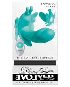 Evolved The Butterfly Effect Rechargeable Dual Stim Rabbit Vibrator - Teal