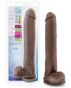 Blush Au Naturel Daddy 14" Sensa Feel Dual Density Suction Cup Dildo - Chocolate