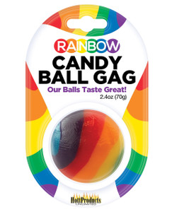 Hott Products Fetish Rainbow Candy Ball Gag - Strawberry