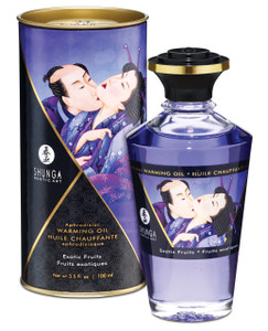 Shunga Warming Massage Oil Exotic Fruits - 3.5 Oz.
