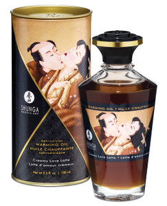 Shunga Warming Massage Oil Creamy Love Latte - 3.5 Oz.