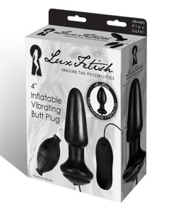 Lux Fetish 4" Inflatable Vibrating Butt Plug Lux Fetish 4" Inflatable Vibrating Butt Plug