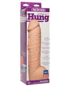 Doc Johnson Vac - U - Lock Ultraskyn Strap On Dildo 12" Hung - Vanilla