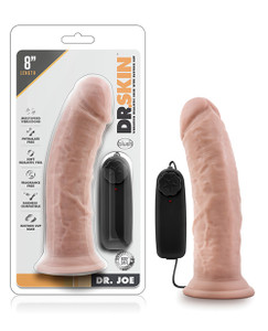 Blush Dr. Skin Dr. Joe 8" Vibrating Suction Cup Dildo Realistic Vibrator - Vanilla