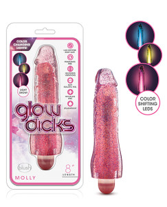 Blush Glow Dicks Molly Glitter Vibrator - Pink