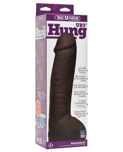 Doc Johnson Vac - U - Lock Ultraskyn Strap On Dildo 12" Hung - Chocolate
