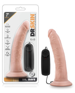 Blush Dr. Skin Dr. Dave 7" Vibrating Suction Cup Dildo Realistic Vibrator - Vanilla