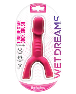 Hott Products Wet Dreams Tongue Star Cock Crush Tongue Vibrator- Pink