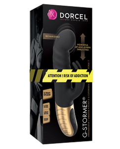 Dorcel G Vibrator - Stormer Thrusting G-Spot Rabbit Vibrator - Black/Gold