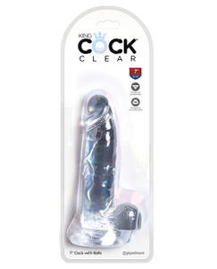 Pipedream King Cock Clear 7" Suction Cup Dildo With Balls