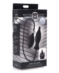 XR Master Series Dark Inflator Inflatable Silicone Anal Butt Plug - Black