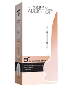 BMS Naked Addiction 9" Thrusting Suction Cup Dildo With Remote - Flesh