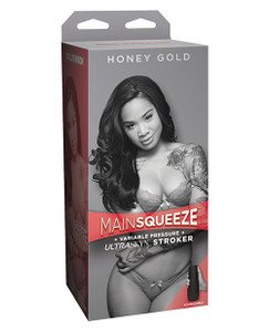 Doc Johnson Main Squeeze Ultraskyn Pussy Masturbator Stroker - Honey Gold