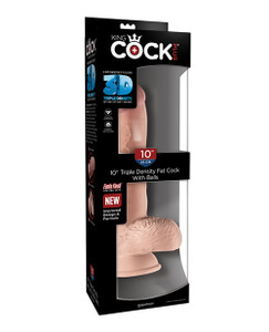 Pipedream King Cock Plus 10" Triple Density Fat Realistic Dildo With Balls