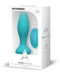 Doc Johnson A Play Rimming Experienced Rechargeable Silicone Anal Butt Plug With Remote - Teal