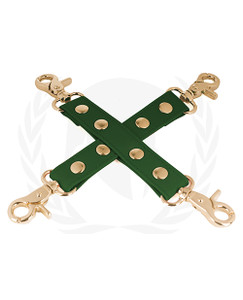 Spartacus Fetish Pu Hog Tie With Gold Hardware - Green