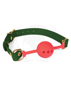 Spartacus Fetish Silicone Ball Gag With Green Pu Straps - 46 Mm Green