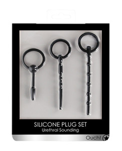Shots Ouch Fetish Urethral Sounding Plug Set - Black