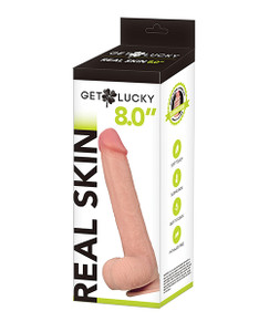 Voodoo Get Lucky 8.0" Real Skin Series Realistic Dildo - Flesh