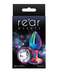 NS Novelties Rear Assets Mulitcolor Small Butt Plug - Clear
