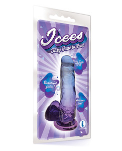 Icon Brands Shades Jelly TPR Gradient Suction Cup Dildo Medium - Blue/Violet