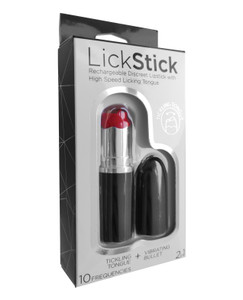 Hott Products Lick Stick Rechargeable Discreet Lipstick Bullet Vibrator With High Speed Licking Tongue