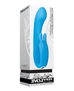 Evolved Sea Breeze Bunny Rechargeable Dual Stim Rabbit Vibrator - Blue