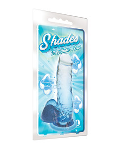 Icon Brands Shades Jelly TPR Gradient Suction Cup Dildo Medium - Blue