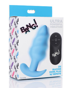 XR Bang! Vibrating Butt Plug With Remote Control - Blue