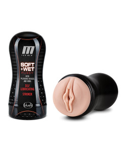 Blush M For Men Soft And Wet Pussy With Pleasure Ridges & Orbs Self Lubricating Masturbator Stroker - Vanilla