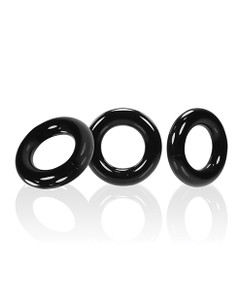 Oxballs Willy Rings Cock Rings - Black Pack Of 3