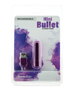 BMS Mini Bullet Rechargeable Bullet Vibrator - 9 Functions Purple