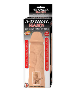 Nasstoys Natural Realskin Vibrating Penis Xtender Extension - White