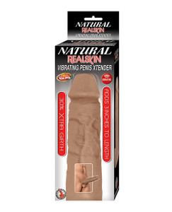 Nasstoys Natural Realskin Vibrating Penis Xtender Extension - Brown