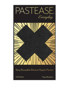Pastease Reusable Luxury Suede Cross Pasties - Black O/S