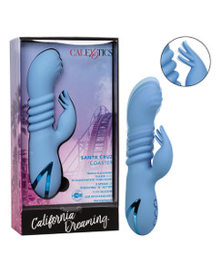 CalExotics California Dreaming Santa Cruz Coaster Rabbit Vibrator - Blue