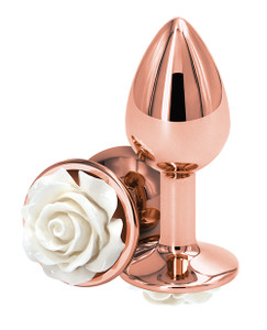 NS Novelties Rear Assets Small Butt Plug - White Rose
